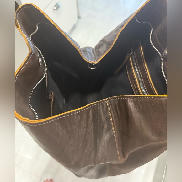 Brown Italian Leather Tote with Skull Design - Picture 5 of 6